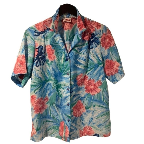 Vintage ALIA Hawaiian Flower Shirt - Picture 1 of 8